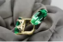 8K žlté zlato 333 Emerald náušnice vec021x-em Russian Soviet USSR Vintage style Art Deco style